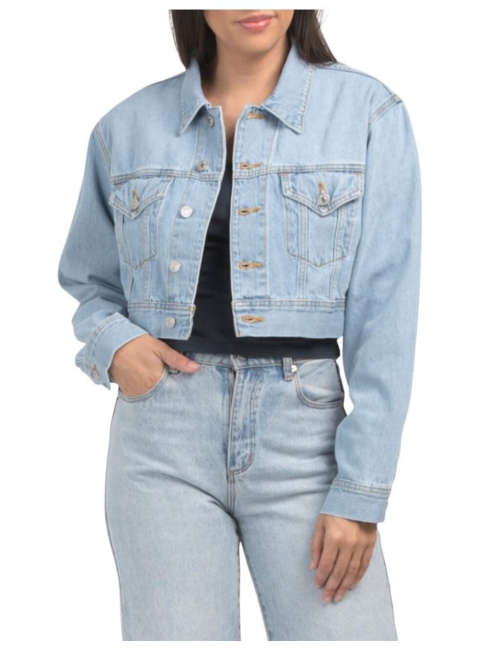 Re/Done Cropped Tucker Denim Jacket in Airy Indigo , Size Medium, NWT New